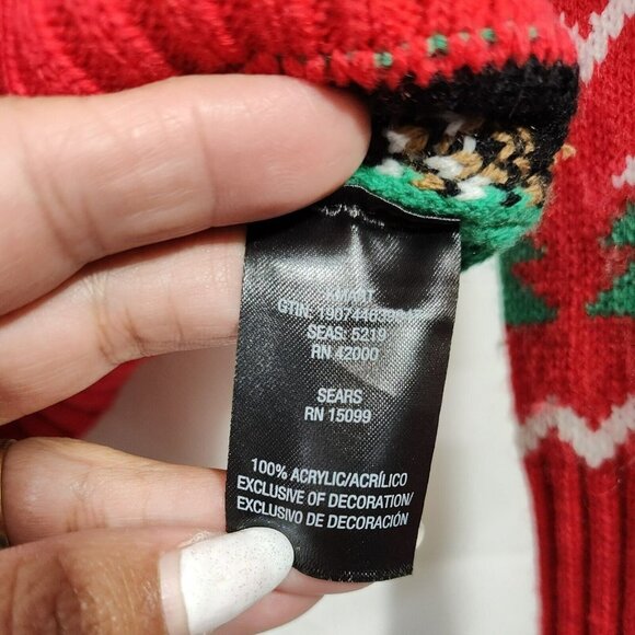 Joe Boxer Christmas Sweater Sequin Swipe Right Women Size M Red Green Long Slv - Picture 5 of 7